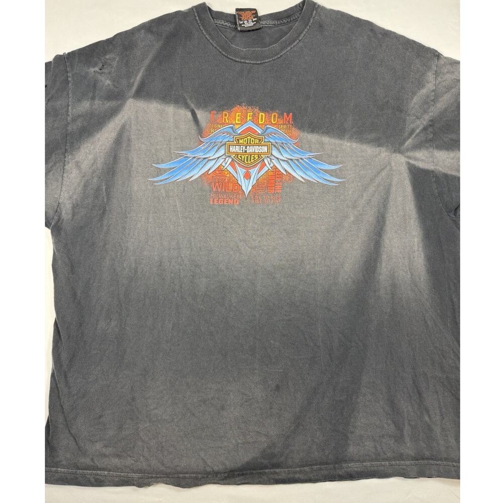 VTG Thrashed Harley Davidson Motorcycle Cole HD Bluefield, WV T Shirt De-Lux 3X